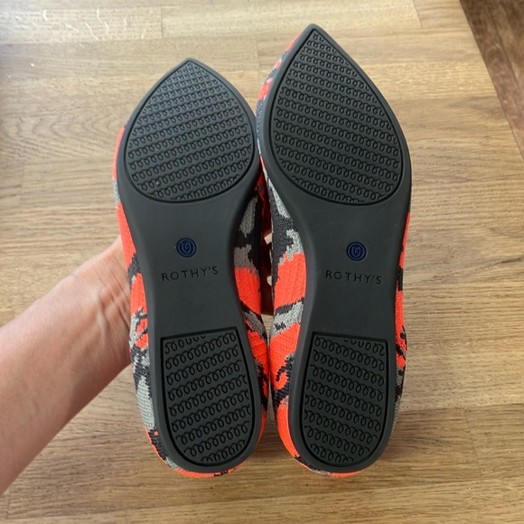 ROTHY’S NEÓN CAMO ORANGE/GRAY FLATS RARE LIMITED EDITION SIZE W 7 - Picture 8 of 10